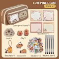 Miniatyrbild 2 av 5: Capybara Plysch Pennfodral, Transparent Pennfodral, Capybara Pennfodral, Capybara