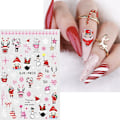 Miniatyrbild 4 av 5: Jul Nagelstickers 10 Ark Nagelkonst Stickers Dekaler Självhäftande Nagelkonst Stickers Nageldekoration Nageltillbehör