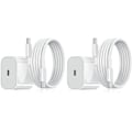 Pikkukuva 1 / 7: 2-pack - Laturi iPhonelle - Pikalaturi - Adapteri + Kaapeli 20W Valkoinen 2-pack Samsung 2-Pack 2-Pack{EE} 2-Pack Samsung