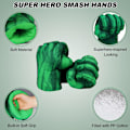 Miniatyrbillede 3 af 7: Hulk handsker, 1 par bløde boksehandsker Hulk kostume plys hånd Fis