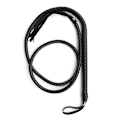 Miniatyrbilde 1 av 8: 1,9 m Bullwhip Lær og Semsket Skinn Flettet Hale Hestepeisker (Svart)