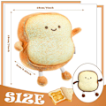 Miniatyrbillede 2 af 5: 2 Stykker Toastbrød Puder Brødformede Puder 2 Stilarter Sjov Mad Brødpude Ansigtsudtryk Udstoppede Plys Toast Sofapude Madpude