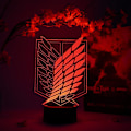 Miniatyrbillede 8 af 8: Scout Regiment Symbol Otaku Lampe – Attack on Titan – Anime Lampe Figur Natlampe, 16 Farver RGB LED – Fjernbetjening
