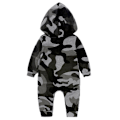 Miniatyrbild 4 av 5: Baby Pojkar Flicka Söt Romper Hooded Ficka Jumpsuit Kläder Outfit Kamouflage Camouflage 70cm