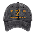 Miniatyrbillede 1 af 4: Sort Baseballkasket med Krydsende Elastikker til Hestehale, One Size, Yellowstone Dutton Ranch Strand