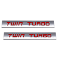 Pikkukuva 1 / 4: 2 kpl 3D Twin Turbo -merkki Metallikirjainlogo Auton tunnusmerkki