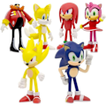 Miniatyrbilde 1 av 6: Sonic Actionfigurer, 8 cm høye, Sonic Leker, Sonic Actionfigur Samleobjekter (6-pakning)
