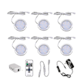 Miniatyrbilde 1 av 5: 3/4/6/8/10 stk. dimbar LED underskapsbelysning 12V Slim Aluminium Dimbar Puck Lampe Kit For Garderobe Bokylle Skaplampe (Størrelse, Farge: 6 stk【EE】