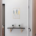 Miniatyrbild 5 av 5: Guld Metall Väggkonst Dekor, Löv Väggskulptur Heminredning wi{EE}