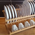 Miniatyrbilde 3 av 3: Sammenleggbart oppvaskstativ i bambus beige