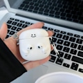 Miniatyrbilde 5 av 5: Kompatibel med AirPods Myk Silikon Etui med Søt 3D Morsom Tegneserie Design Støtsikker Nøkkelring Deksel for Jenter Kvinner AirPods 1/2