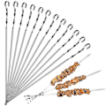 Miniatyrbilde 1 av 4: 20 stk BBQ Grillspyd Flate Metall Grillspyd Rustfritt Stål Shish Kabob Pinner