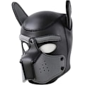 Miniatyrbillede 1 af 6: Hundemaske, blød latex Pet Play Hundemaske hvalpemaske sort læder Dt{f2}