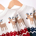 Miniatyrbillede 3 af 5: Julesweater Børnetøj Langærmet Skjorte Strikket Sweater Cardigan Juleoutfit Snedragt Småbørn Baby Forår Hjorte Toppe til Vinter