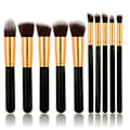 Miniatyrbillede 1 af 5: Makeup børster 10 stk - Sort/Guld{EE}