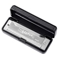 Pikkukuva 1 / 5: Huuliharppu C-sävyssä, 10-reikäinen Blues-Harp Diatoninen Huuliharppu 20 Ääntä Silver
