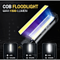 Miniatyrbillede 2 af 4: Genopladelig LED Arbejdslampe 1500 Lumen COB Bærbar Mekanikerlampe med Magnetisk Base og Krog til Reparation 1 stk
