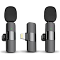 Miniatyrbilde 1 av 7: Profesjonell Trådløs Lavalier Lapel Mikrofon for iPhone, iPad - Trådløs Omnistereo Kondensatoropptaksmikrofon for Intervju Video Podcast