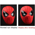Miniatyrbilde 6 av 6: Spiderman-maske med ringfjernkontroll for blinkende øyne, blinkende hjelm, cosplay-fest, Halloween-maske rekvisitter Red Electric Headband+Ring Control