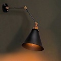 Miniatyrbillede 3 af 5: E27 Industri Væglampe Justerbar Svingarm Væglampe Vintage Soveværelse Væglamper Sengelampe Black