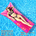 Miniatyrbillede 1 af 11: Ny oppustelig flydende række udendørs foldbar ryglæn klemme net flydende seng vand oppustelige forsyninger loungestol flydende seng Single float with light (pink) EU patent CE certification