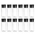 12-pack kryddburkar i plast med lock, 100 ml kryddförvaringsbehållare flaska kryddburkar