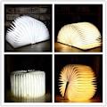 Miniatyrbillede 3 af 5: Træboglampe, LED Natlampe, USB Genopladelig LED Stemningslys, 3-Farvet Bordlampe