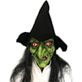 Pikkukuva 1 / 8: Halloween-noitanaamio hiuksilla ja hatulla, pelottava vanhan naisen naamiaisasu, pelottava lateksinen cosplay-naamio naamiaisesityksiin ja asusteisiin