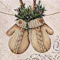 Miniatyrbild 1 av 5: Julhandskar Diamantmålningsset, Snögubbe Diamantkonst för Vuxna