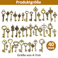 Pikkukuva 6 / 7: 40 kpl Vintage Avainsetti, Suuri Pronssinen Avainkoriste, DIY-setti, Rustiikkinen Avaimenperäsetti, Antiikkiset Avaimet DIY-koruihin, Riipuksiin, {EE}