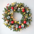 Miniatyrbillede 1 af 5: Julekrans med Lys Udendørs Julekrans til Døren Indendørs Julekrans Juledekorationer (30CM med 20 Lys){EE}