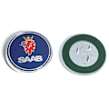 Miniatyrbild 1 av 4: 68mm 2 3-stifts Saab Bil Framhuv Emblem Baklucka Stötfångare Märke för Saab 9 3 9 5 9-3 9-5 Saab Emblem Dekal Tillbehör Ya Front Blue