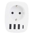 Miniatyrbilde 1 av 5: USB-uttak for flere nettverk, USB-lader med flere kontakter med 1 AC-utgang, 1 USB-C og 3 USB-porter, strømuttak kompatibelt med iPhone/iPad