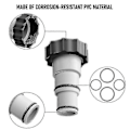 Miniatyrbillede 5 af 5: 2-pak Intex A-serie slangeadapter med gevindkrave og tætningsringe (32 mm slanger til 38 mm)