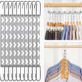 10-pack platsbesparande klädhängare, kraftig garderobsförvaring, fullt monterad, silver