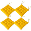 Pikkukuva 1 / 2: kpl Pehmeät tuolinpehmusteet, Tuolinpehmusteet nauhoilla, Tuolinpehmusteet ruokailuhuoneeseen puutarhaterassille keittiöön (40x40cm) F Keltainen yellow