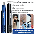 Miniatyrbilde 10 av 10: Nesehårstrimmer Barbering svart black Double cutter head