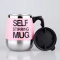 Miniatyrbilde 2 av 5: Selvrørende krus, automatisk selvblandende kopp i rustfritt stål for kaffe/melk, krus for kontor/kjøkken/reise/hjem (rosa)