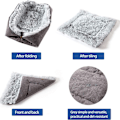 Miniatyrbilde 3 av 5: Katteseng, vaskbar fluffy kattematte - 2-i-1 myk sofateppe