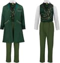 Wizard-kostym för män Wick Witch Cosplay Gotisk Medeltida Oz Jacka Grön Kappa Halloween Warlock Uniform L