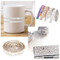 Miniatyrbillede 8 af 8: Ruller med krystalharpiks rhinestoneselvbærende tape rulle glitterharpiks diamanttape glitrende diamanttape glitterklistermærker indpakket