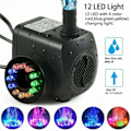 Pikkukuva 1 / 4: Ulisem 15W suihkulähdepumppu, 800L/h virtaus, 12 sisäänrakennetulla LED-valolla, ihanteellinen lampiin ja puutarhoihin..ca{EE}
