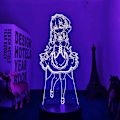 Miniatyrbillede 1 af 5: HKK Shen 3D Lampe Anime Re Zero Starting Life In Another World Natlampe til Børns Soveværelsesindretning Fødselsdagsgave Re Zero Rem Led Natlampe