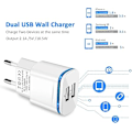 Miniatyrbilde 4 av 5: 1 stk. Strøm USB-ladeadapter, 2.1A 5V 2-Port Universal LED Strømadapter