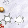 Miniatyrbilde 4 av 5: 12 stk DIY Sublimering Snøfnuggpynt Blank Julepynt Metalloppheng for Julebord