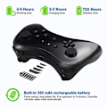 Miniatyrbillede 5 af 5: Pro Controller til Wii U, Trådløs Controller til Nintendo Wii U Konsol Spil Controller Joystick Dobbelt Analog Spil Controllere (Sort)