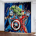 Miniatyrbillede 5 af 5: Avengers Øjelet Mørklægningsgardiner til Soveværelse 3D Print Captain America Iron Man Sæt til Børneværelse (150-170cm){EE}