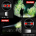 Miniatyrbillede 5 af 5: Ultrastærk LED-lommelygte, 10000 lumen genopladelig lommelygte, Xhp70.2 taktisk lommelygte, Ip67 vandtæt