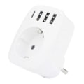 Miniatyrbilde 2 av 5: USB-uttak for flere nettverk, USB-lader med flere kontakter med 1 AC-utgang, 1 USB-C og 3 USB-porter, strømuttak kompatibelt med iPhone/iPad
