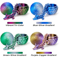 Miniatyrbild 2 av 6: 4 st 3D-printade påskdrakägg, liten ledad kristalldrake fidget-leksak, överraskning 3D-printade djurleksaker påskkorg (4-delars set-D)